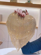 Heart Shaped Sparkling Clutch Evening Opulent Gem Wedding Purse