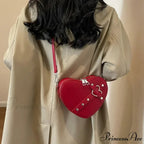 Heart Shaped Synthetic Leather Shoulder Bag