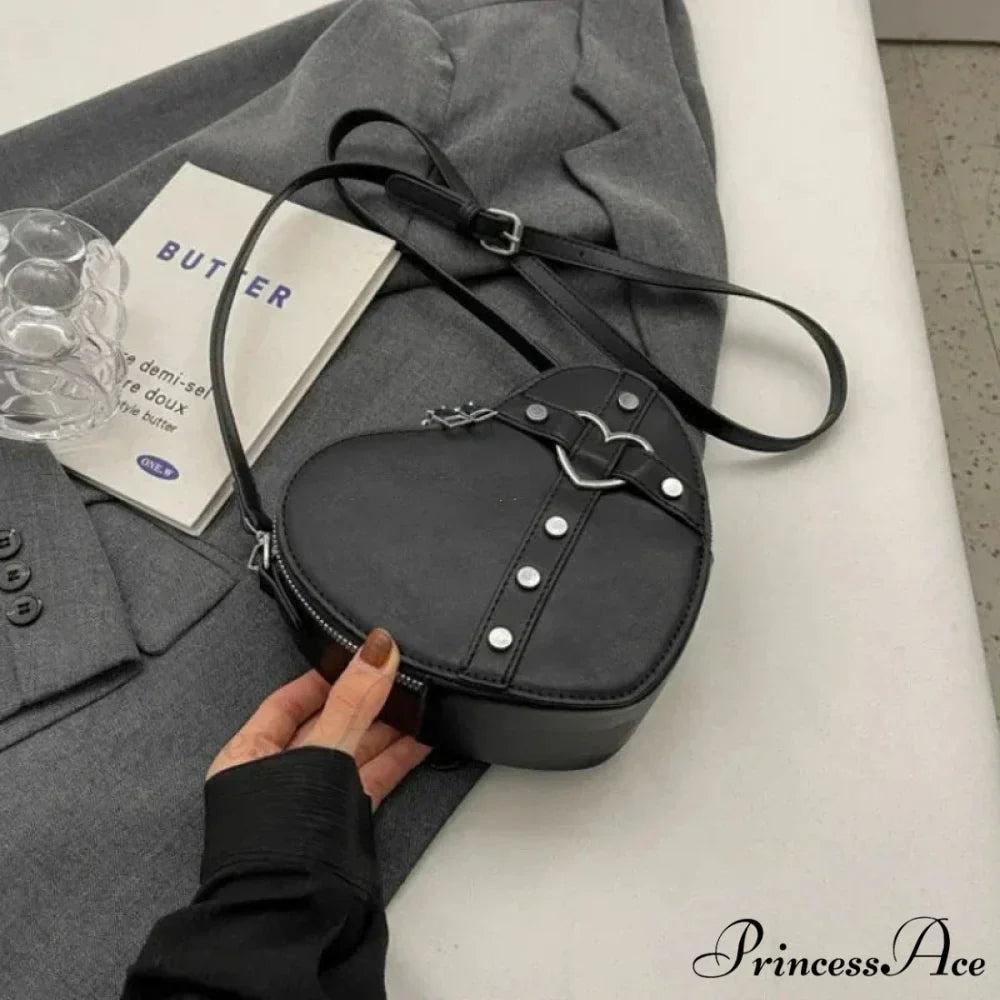 Heart Shaped Synthetic Leather Shoulder Bag