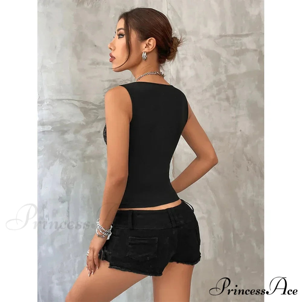 Heart & Wings Printed Gothic Dark Fairy Grunge Crop Top