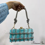 High-end Acrylic Gemstones Evening Clutch Marriage Bag