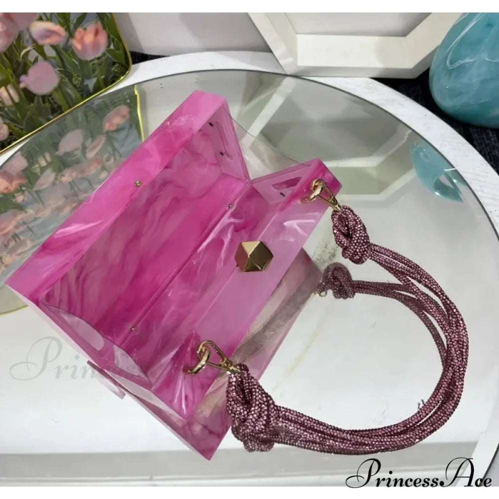 High-end Acrylic Gemstones Evening Clutch Marriage Bag