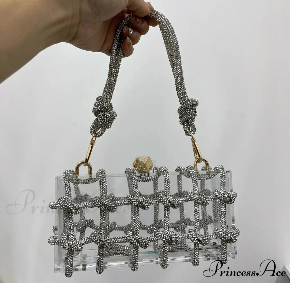 High-end Acrylic Gemstones Evening Clutch Marriage Bag
