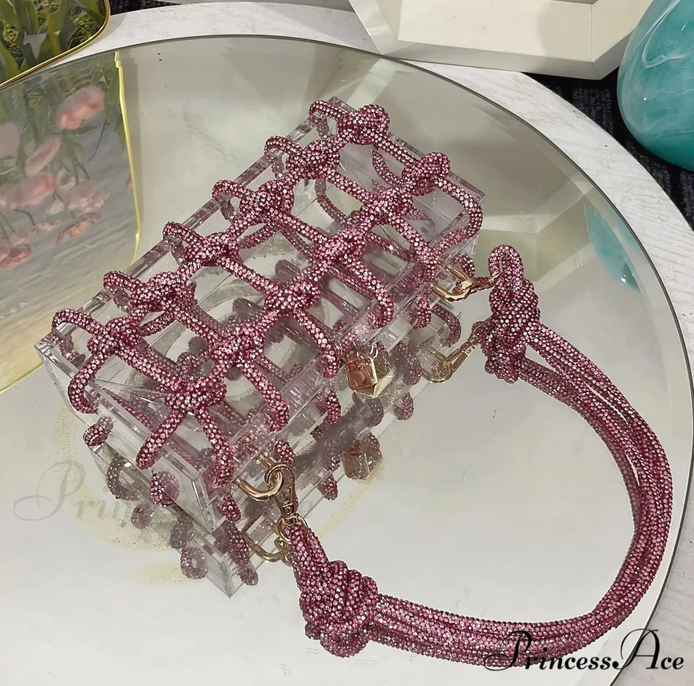 High-end Acrylic Gemstones Evening Clutch Marriage Bag