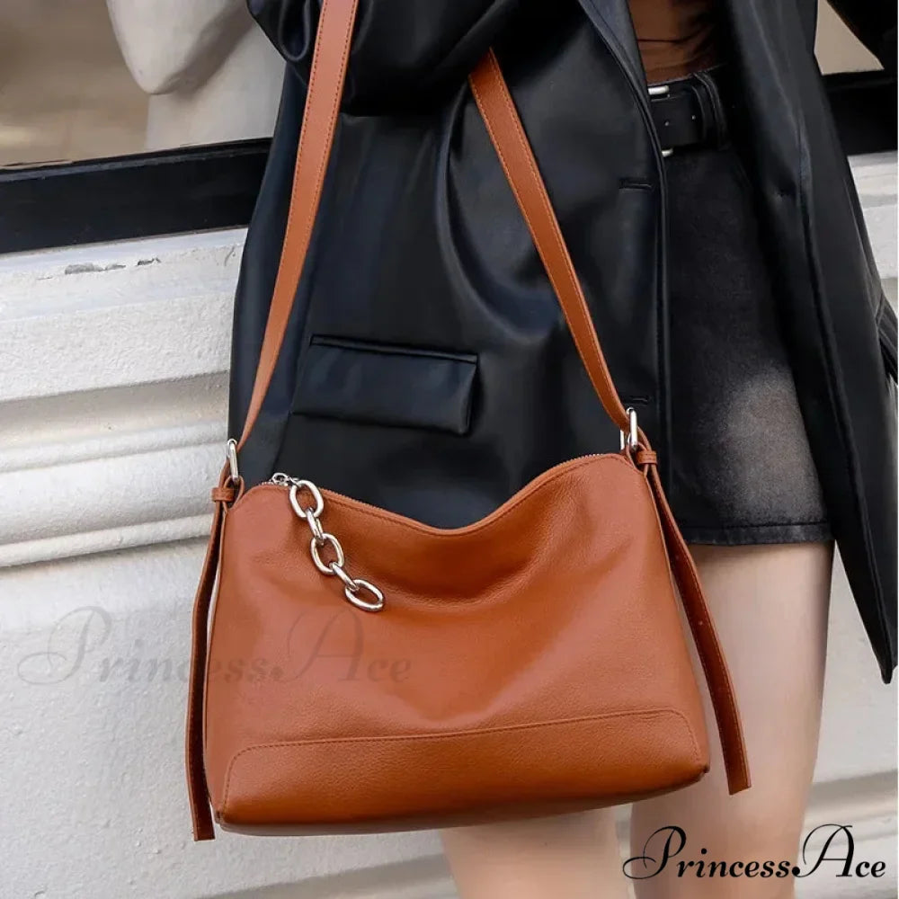 High-end Authentic Leather Adaptable Shoulder Hobo Bag
