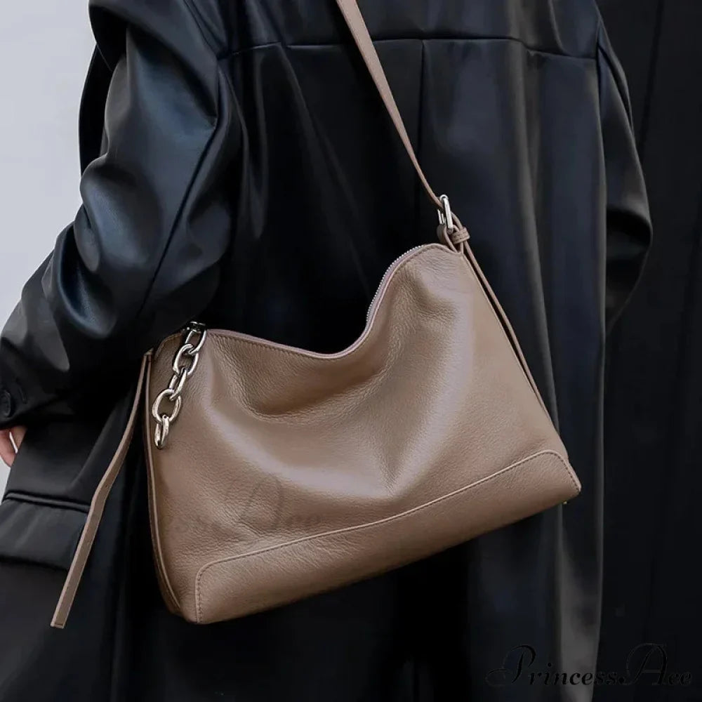 High-end Authentic Leather Adaptable Shoulder Hobo Bag