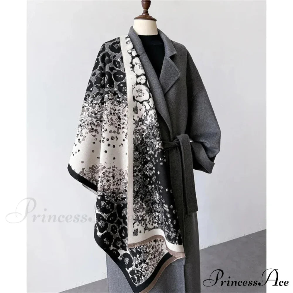 High-end Brand Cashmere Floral Scarf