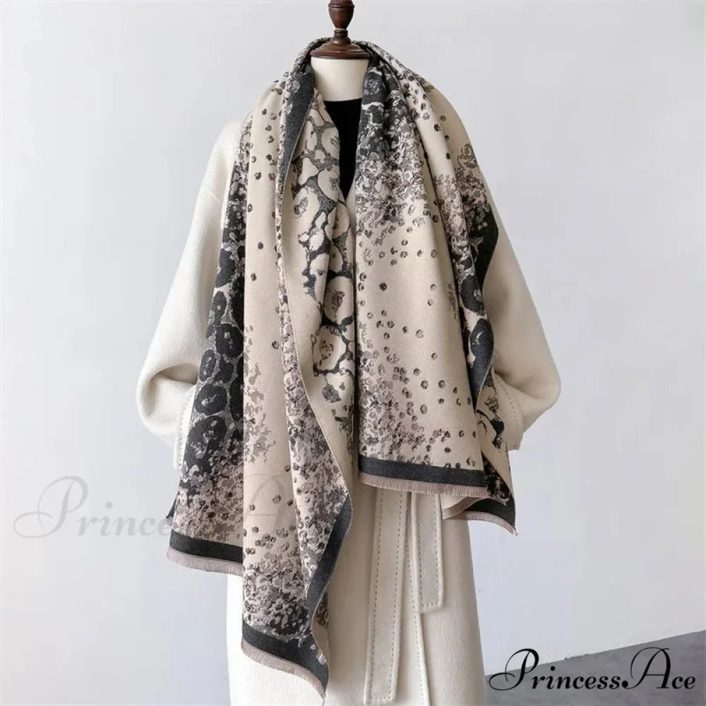 High-end Brand Cashmere Floral Scarf