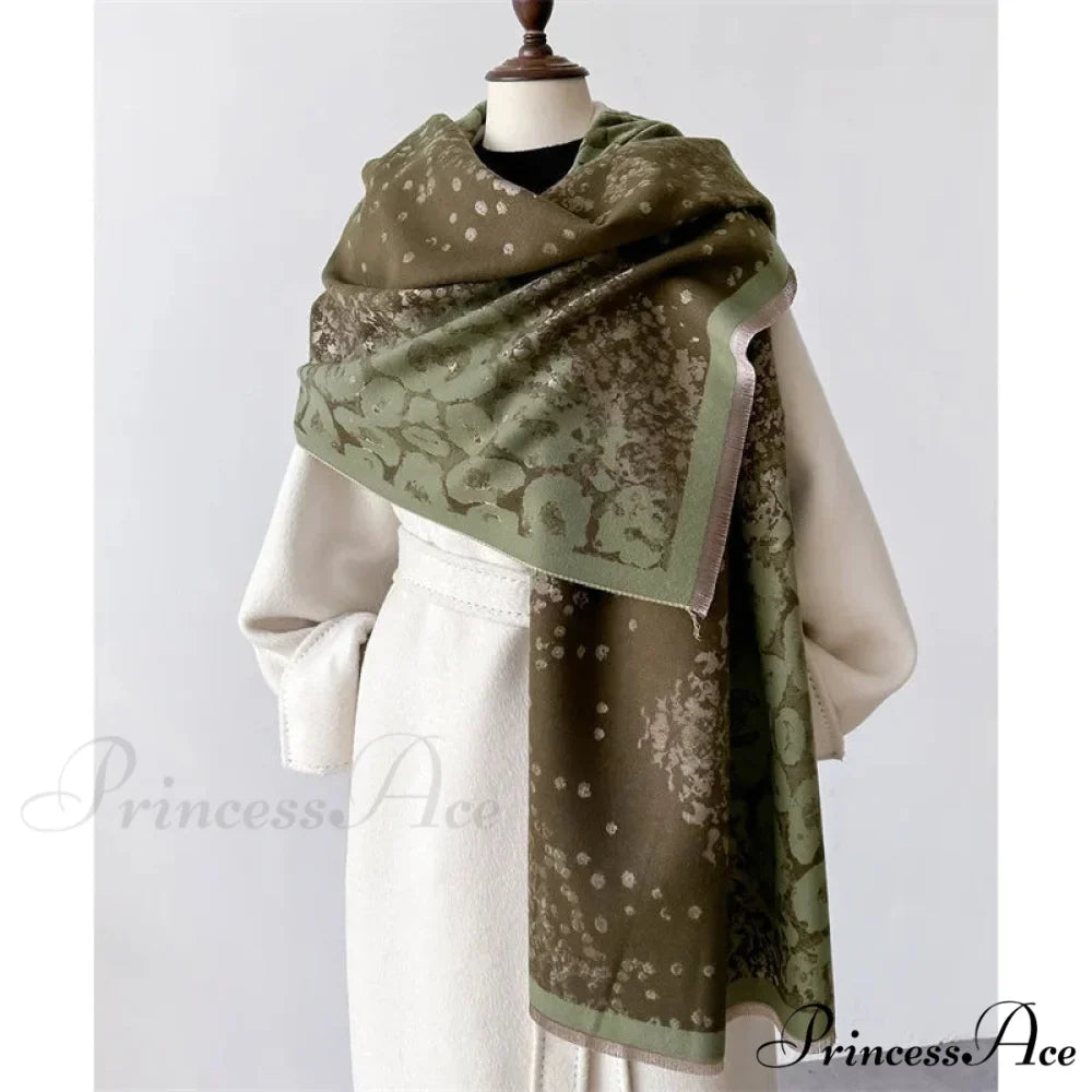 High-end Brand Cashmere Floral Scarf