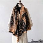 High-end Brand Cashmere Floral Scarf