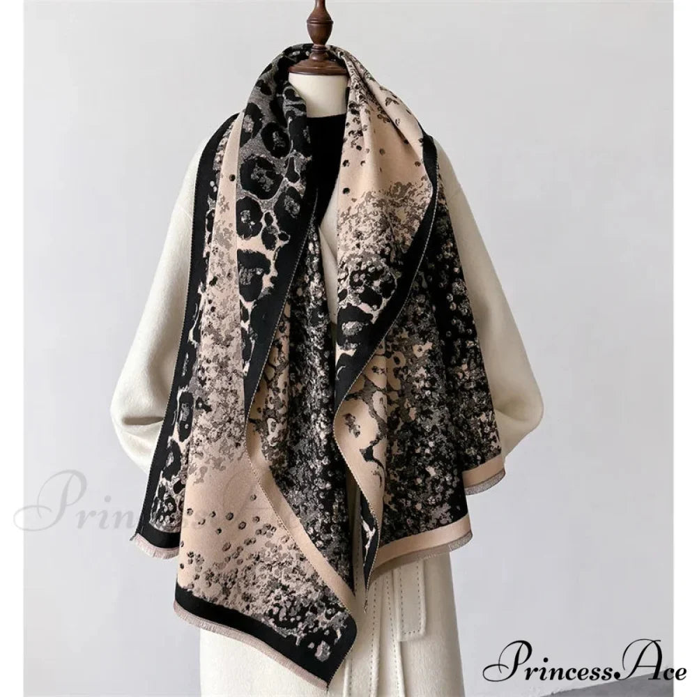 High-end Brand Cashmere Floral Scarf