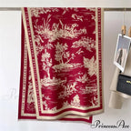 High-end Brand Cashmere Floral Winter Scarf