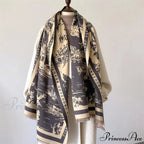 High-end Brand Cashmere Floral Winter Scarf