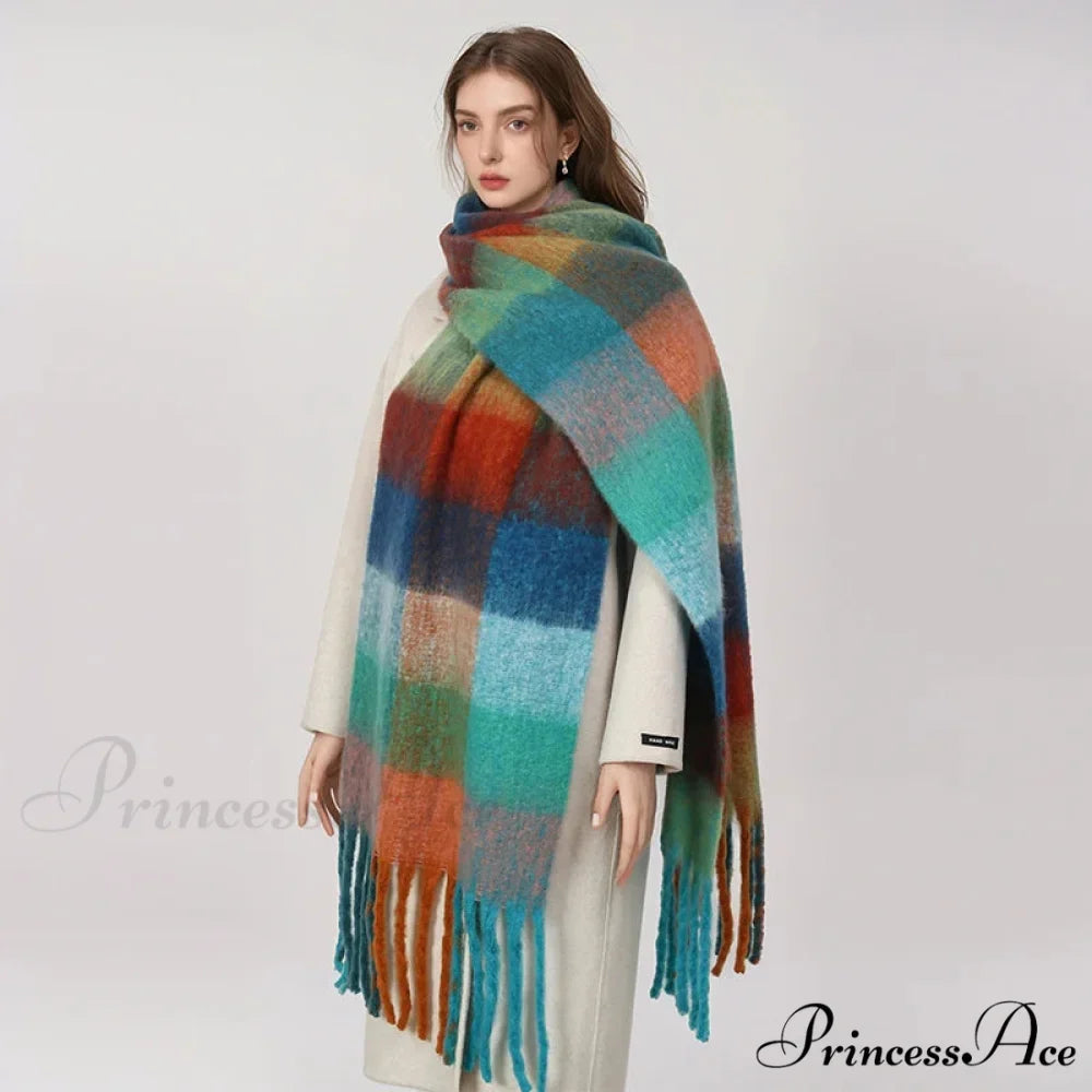 High-end Cashmere Vibrant Solid Color Scarf