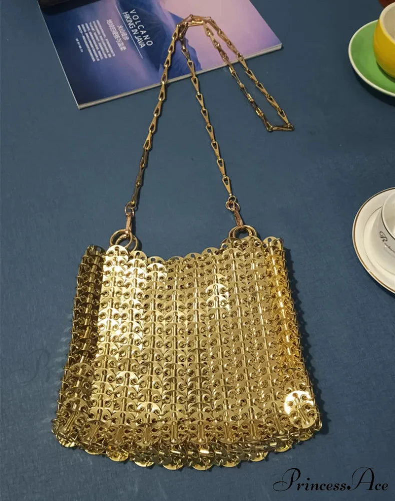 High-end Designer Handcrafted Metal Chain Purse