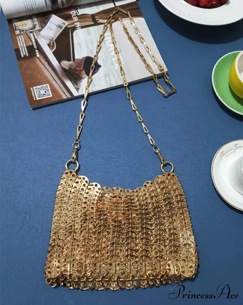 High-end Designer Handcrafted Metal Chain Purse