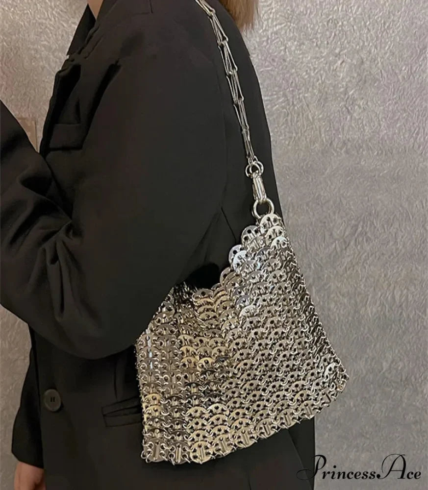 High-end Designer Handcrafted Metal Chain Purse