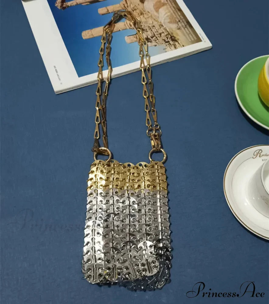 High-end Designer Handcrafted Metal Chain Purse
