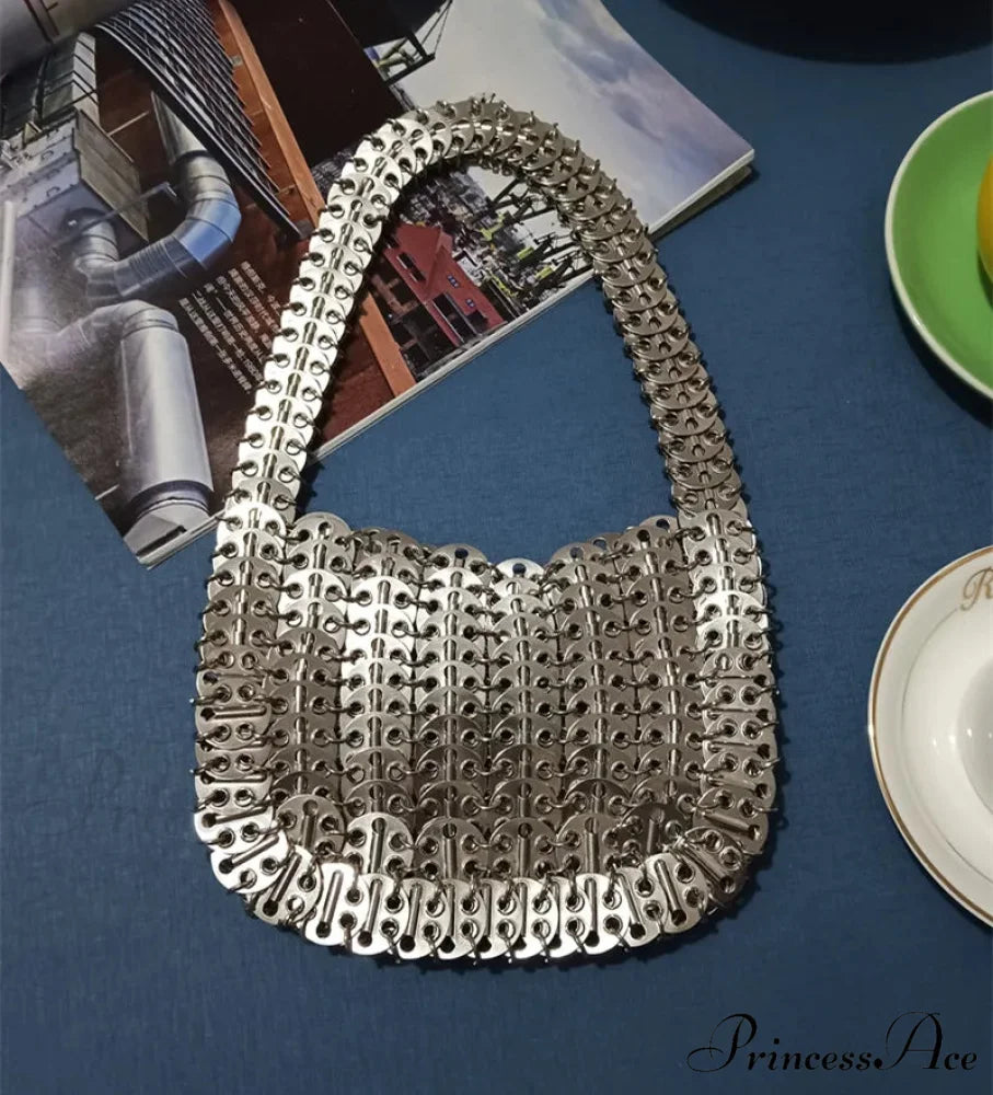 High-end Designer Handcrafted Metal Chain Purse