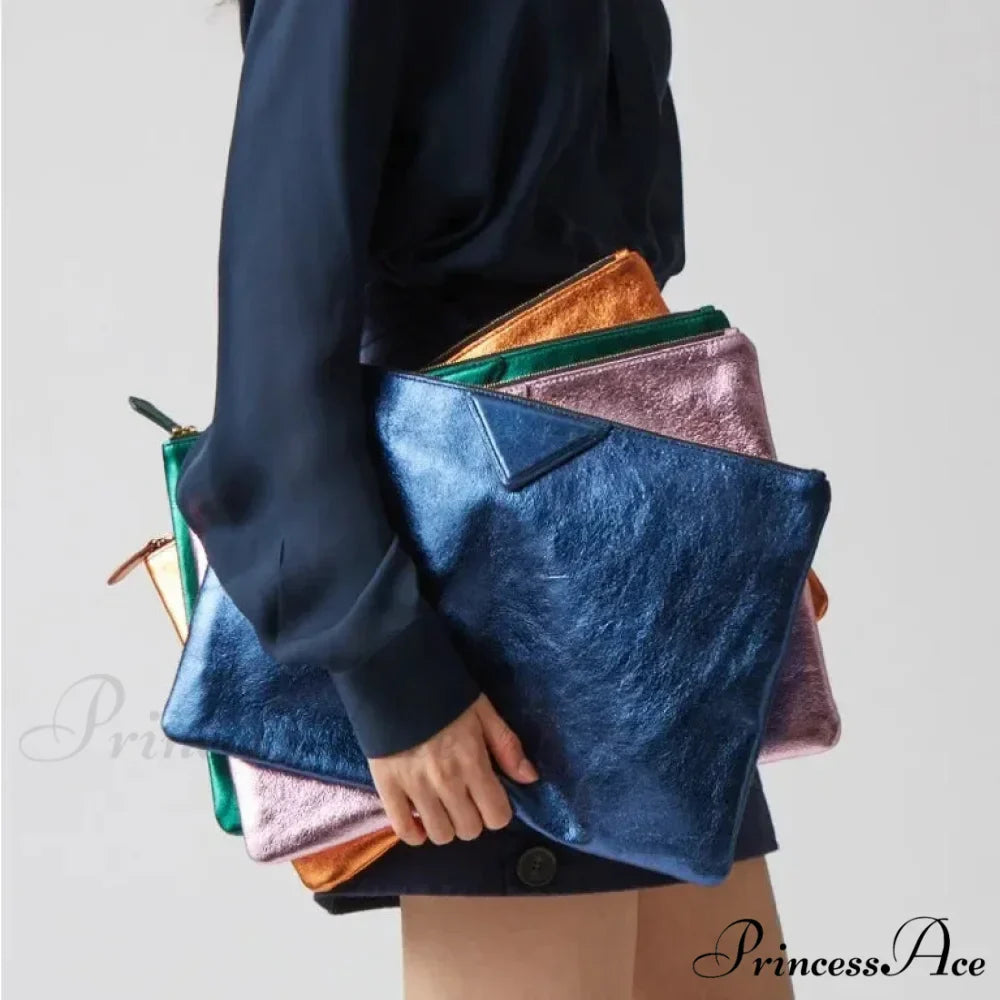 High-end Designer PU Leather Day Clutch Wristlet