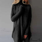 High-neck Baggy Simple Jumper