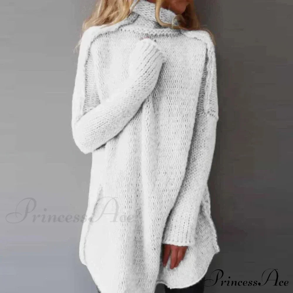 High-neck Baggy Simple Jumper
