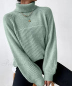 High-neck Crisscross Jacquard Pullover