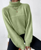 High-neck Crisscross Jacquard Pullover