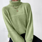 High-neck Crisscross Jacquard Pullover
