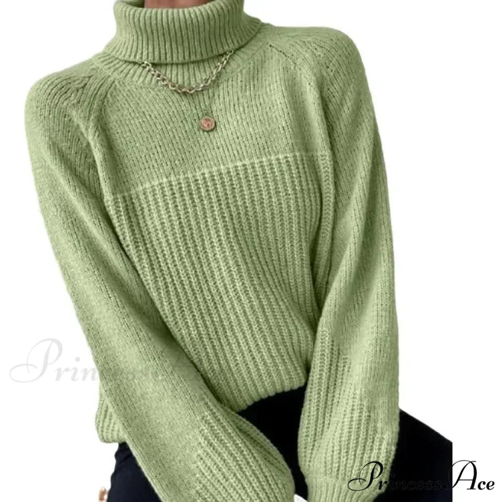High-neck Crisscross Jacquard Pullover