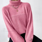 High-neck Crisscross Jacquard Pullover