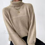 High-neck Crisscross Jacquard Pullover
