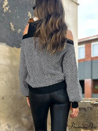 High Neck  Empty Out  Dark Sweater