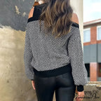 High Neck  Empty Out  Dark Sweater