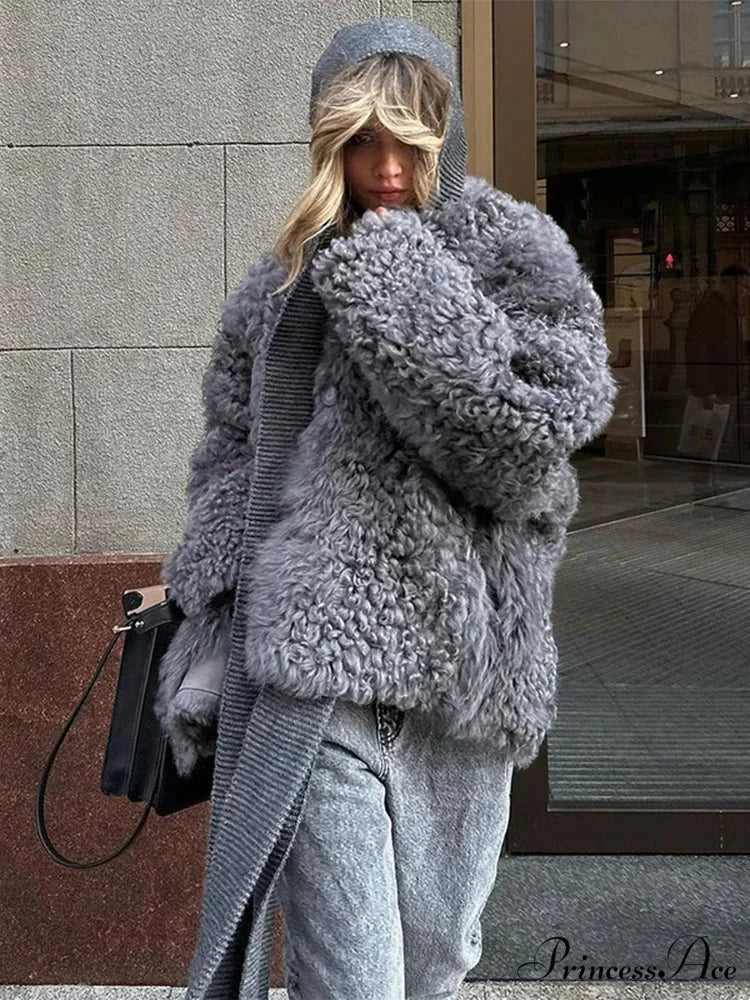 High Neck Grey Cozy Puffy Jacket