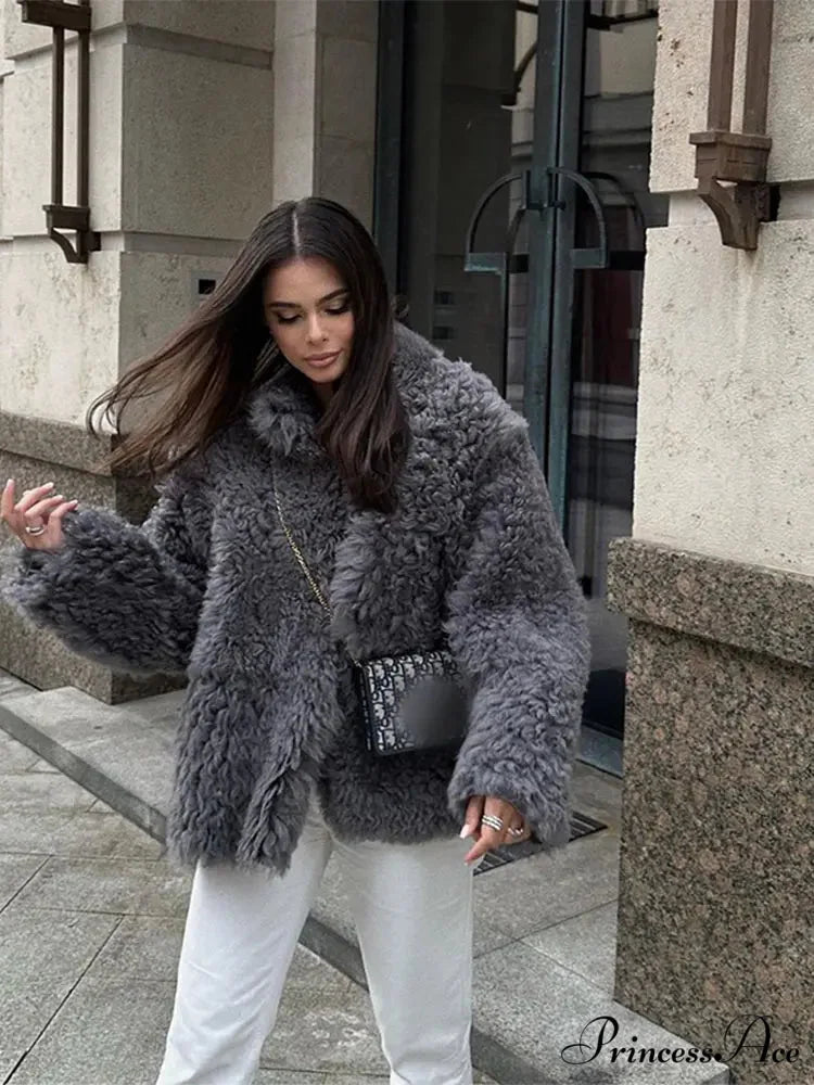 High Neck Grey Cozy Puffy Jacket