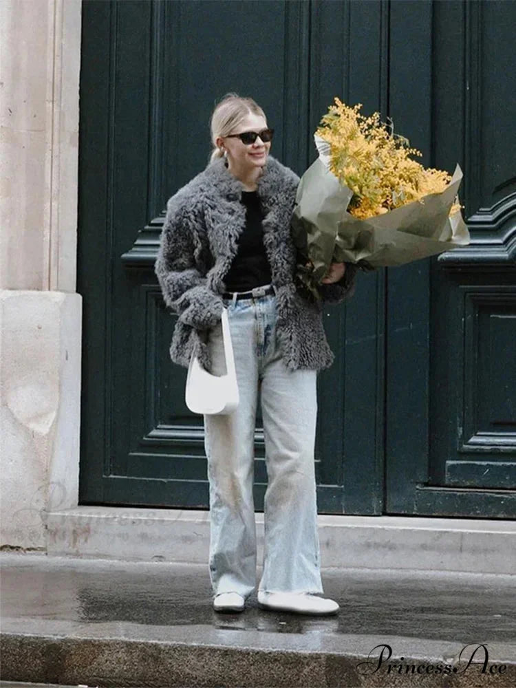 High Neck Grey Cozy Puffy Jacket