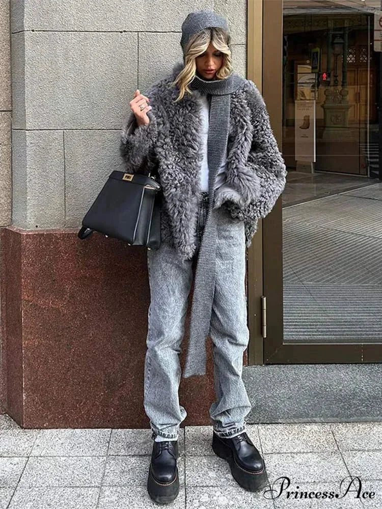 High Neck Grey Cozy Puffy Jacket