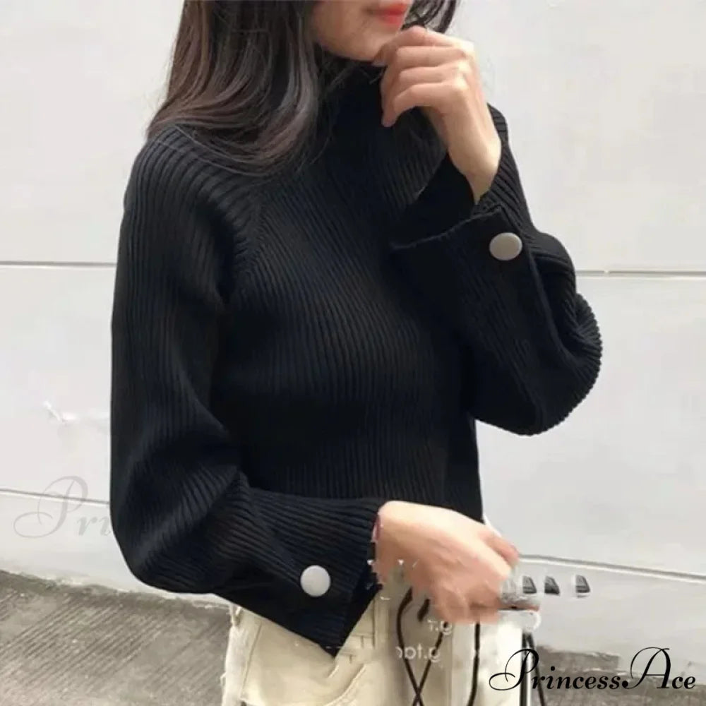 High-neck & Knitted E-girl All-season Sweater