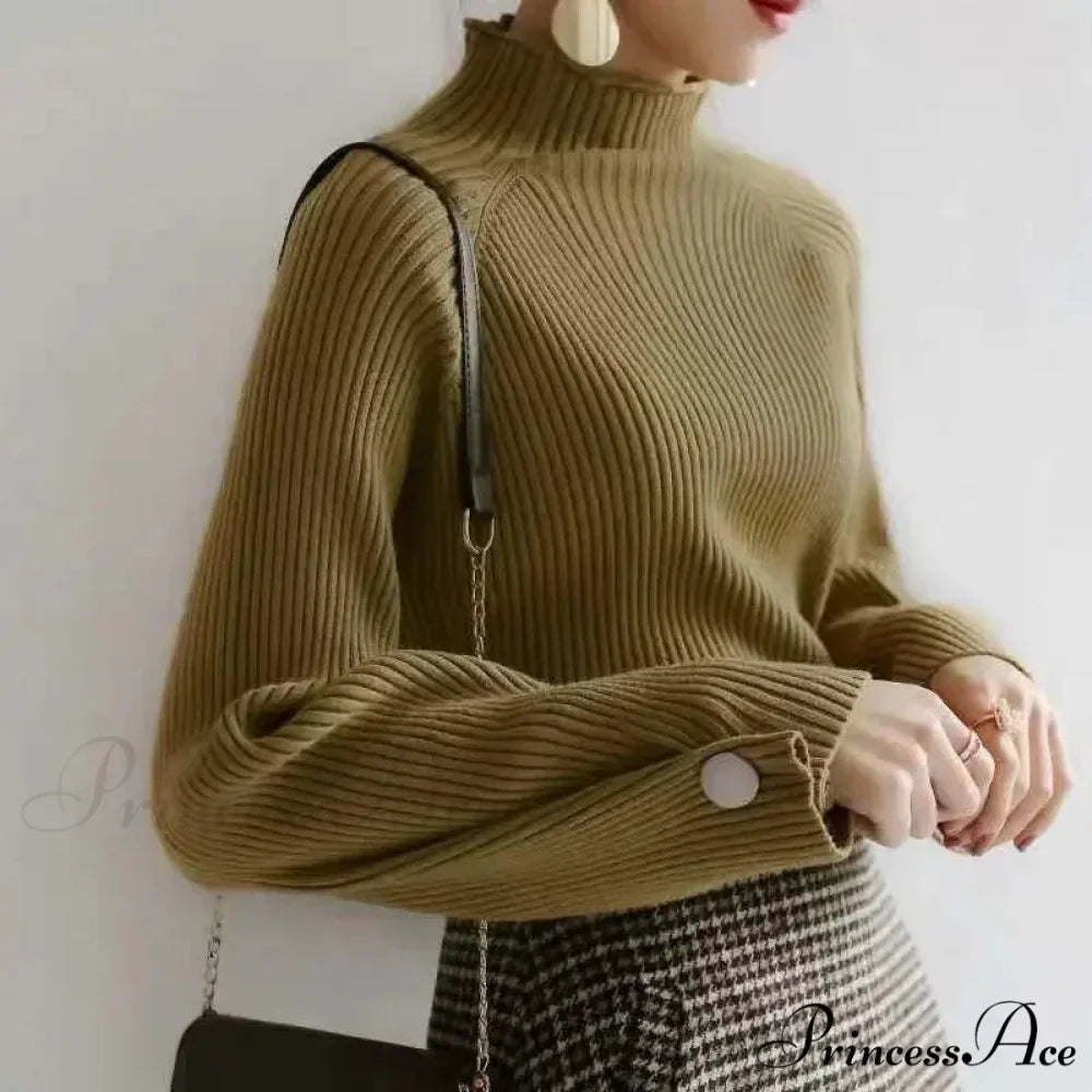 High-neck & Knitted E-girl All-season Sweater