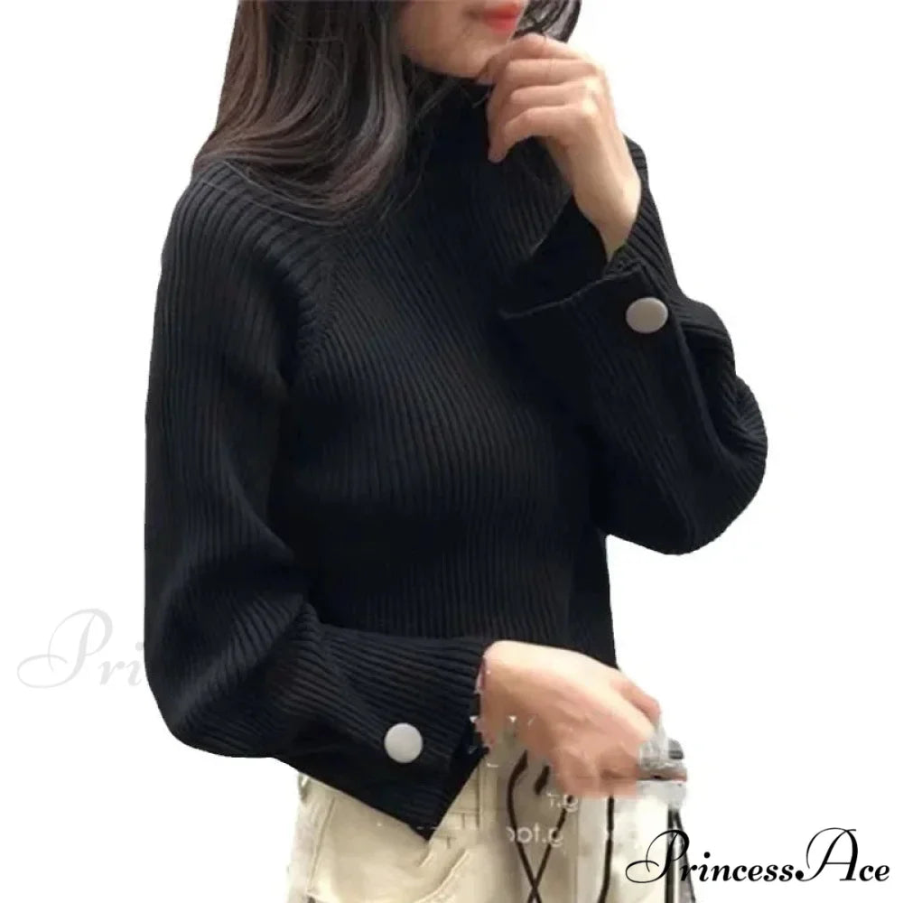 High-neck & Knitted E-girl All-season Sweater