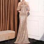 High Neck Mermaid Sequin Party Dress