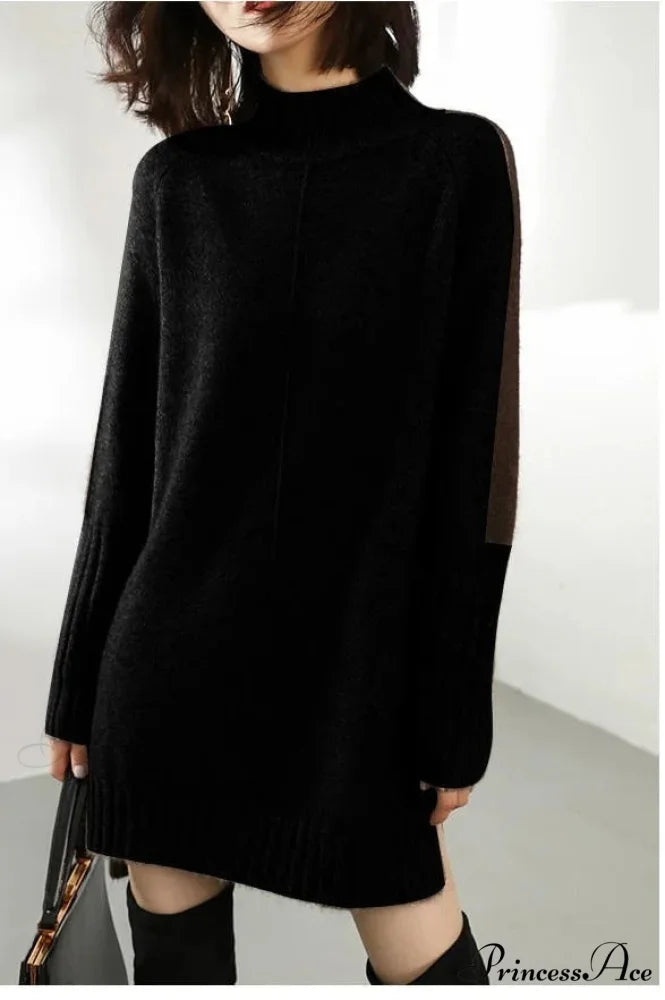 High-neck  Wool Knit  Cozy Jumper