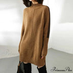 High-neck  Wool Knit  Cozy Jumper