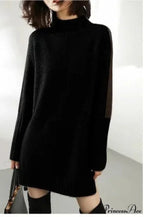 High-neck  Wool Knit  Cozy Jumper
