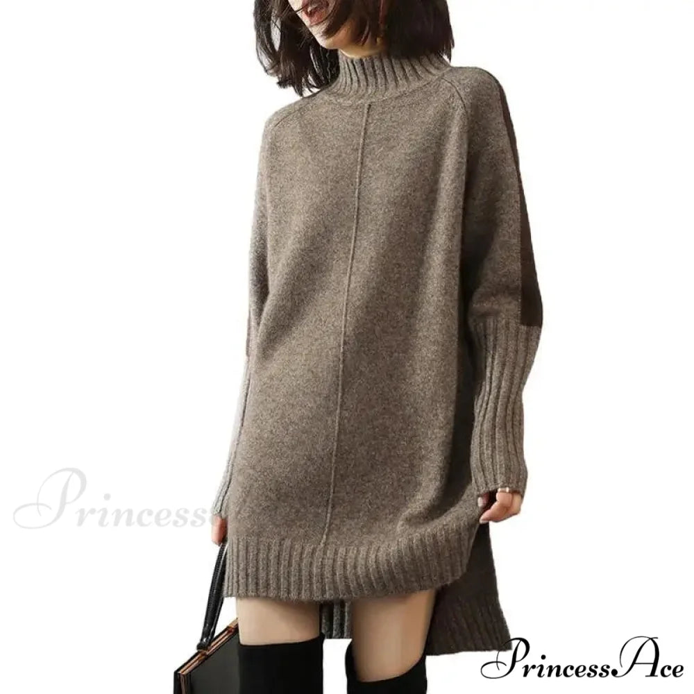 High-neck  Wool Knit  Cozy Jumper
