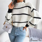 High-necked  Lantern Sleeve  Sophisticated Jumper