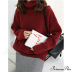 High-necked  Wool  Enlarged Jumper