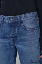 High Quality Fashion Retro Lady Straight-leg Spring and Autumn Simple Casual High Waist Denim Jean