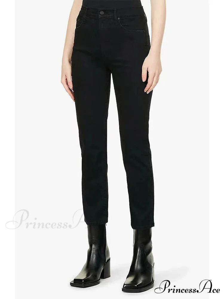 High Quality Stretch Women straight denim casual fashion ankle-length 2024 Fall Winter new Jean